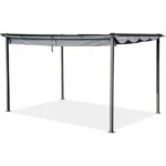 Pergola en métal avec toit rétractable - 3 x 4 m - Gris anthracite