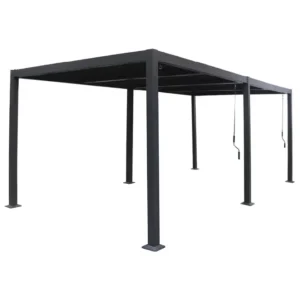 Pergola bioclimatique "Windsor" en aluminium - 3 x 6 m - Gris